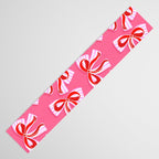 Ditsy Kitsch Ribbons and bows 2. Watermelon Pink and Red Table Runner Gallery Image 3