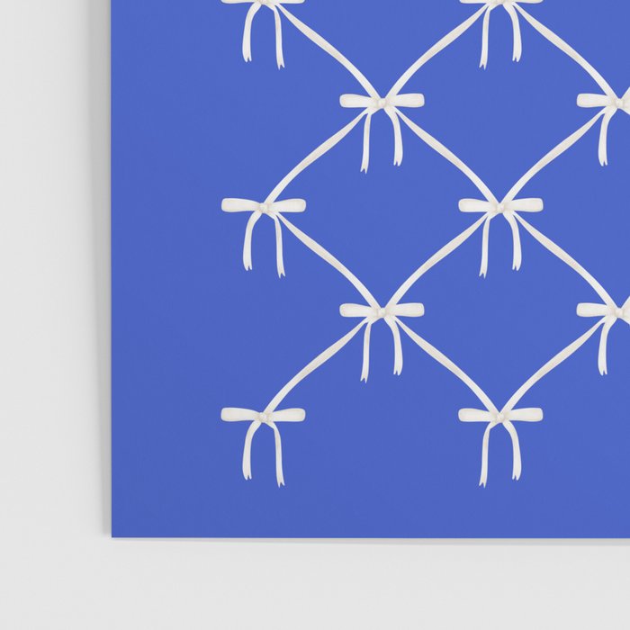 Bows & Ribbons Pattern XLVIII Bright Blue Poster Gallery Image 3