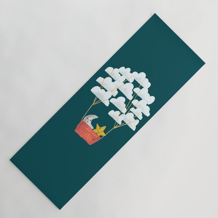 Hot cloud baloon - moon and star Yoga Mat Gallery Image 1