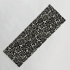 Black and White Retro Floral Art Print  Yoga Mat Gallery Image 1