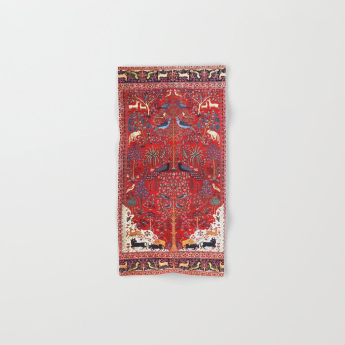 Tree of Life Beautiful Flower Garden Persian Khorassan Rug Print Bath Towel Gallery Image 1