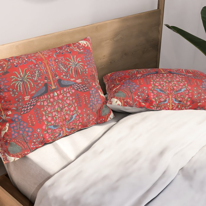 Tree of Life Beautiful Flower Garden Persian Khorassan Rug Print Pillow Sham Gallery Image 2
