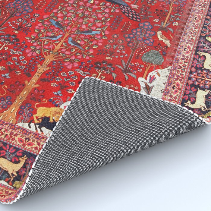 Tree of Life Beautiful Flower Garden Persian Khorassan Rug Print Rug Gallery Image 4