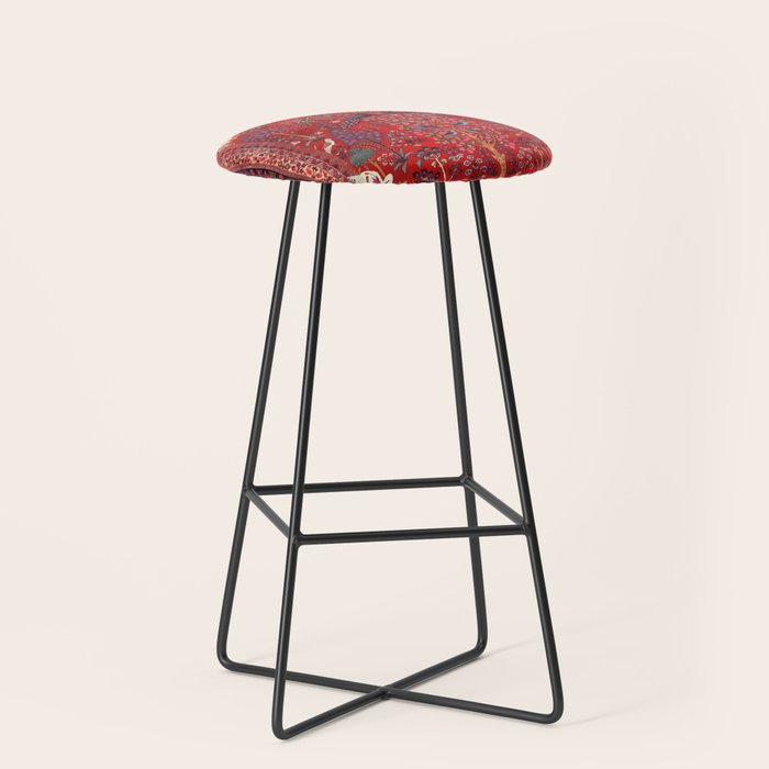 Tree of Life Beautiful Flower Garden Persian Khorassan Rug Print Stool Gallery Image 1