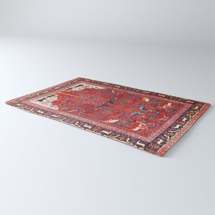 Tree of Life Beautiful Flower Garden Persian Khorassan Rug Print Rug Gallery Image 3