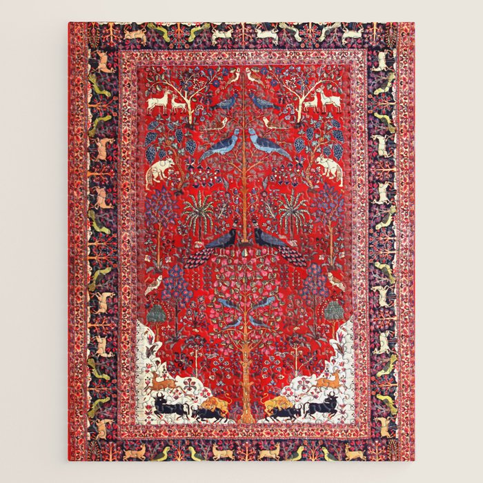 Tree of Life Beautiful Flower Garden Persian Khorassan Rug Print Jigsaw Puzzle Gallery Image 1