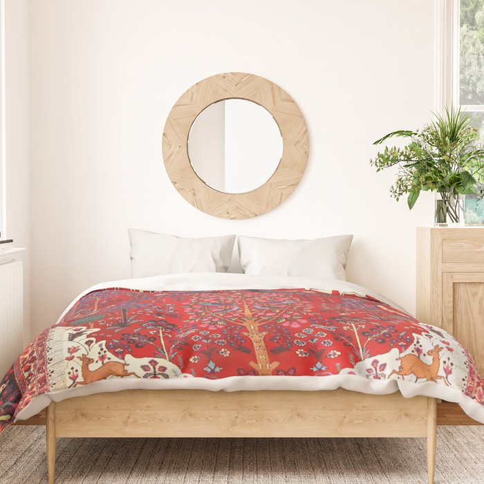 Tree of Life Beautiful Flower Garden Persian Khorassan Rug Print Duvet Cover Gallery Image 3