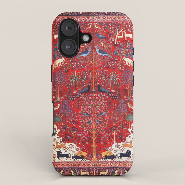 Tree of Life Beautiful Flower Garden Persian Khorassan Rug Print iPhone Case Gallery Image 1
