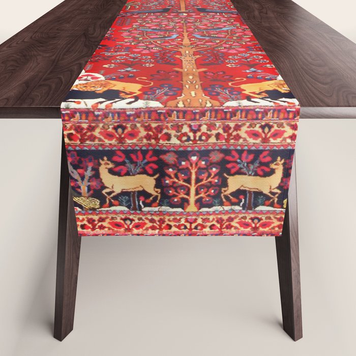 Tree of Life Beautiful Flower Garden Persian Khorassan Rug Print Table Runner Gallery Image 1