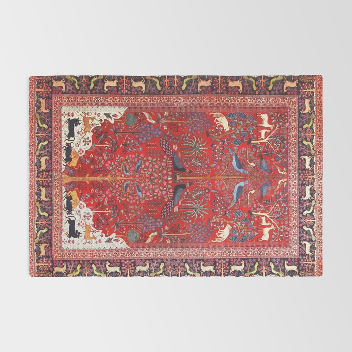 Tree of Life Beautiful Flower Garden Persian Khorassan Rug Print Rug Gallery Image 2