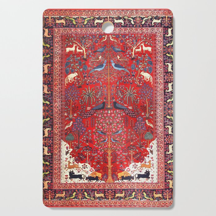 Tree of Life Beautiful Flower Garden Persian Khorassan Rug Print Cutting Board Gallery Image 1