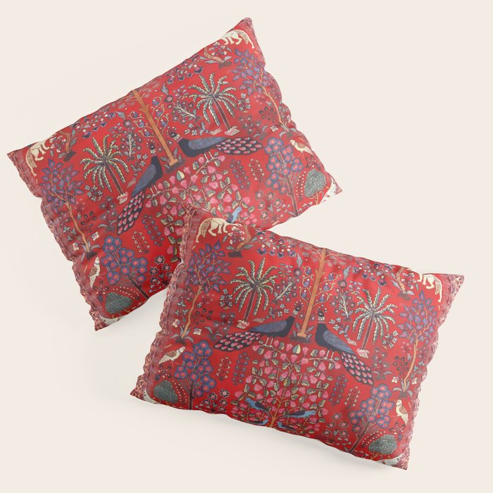 Tree of Life Beautiful Flower Garden Persian Khorassan Rug Print Pillow Sham Gallery Image 1