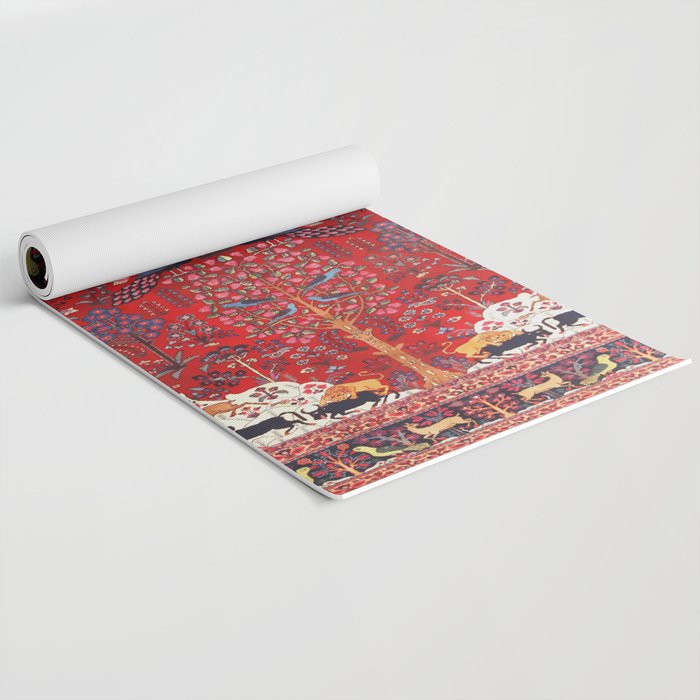 Tree of Life Beautiful Flower Garden Persian Khorassan Rug Print Yoga Mat Gallery Image 2