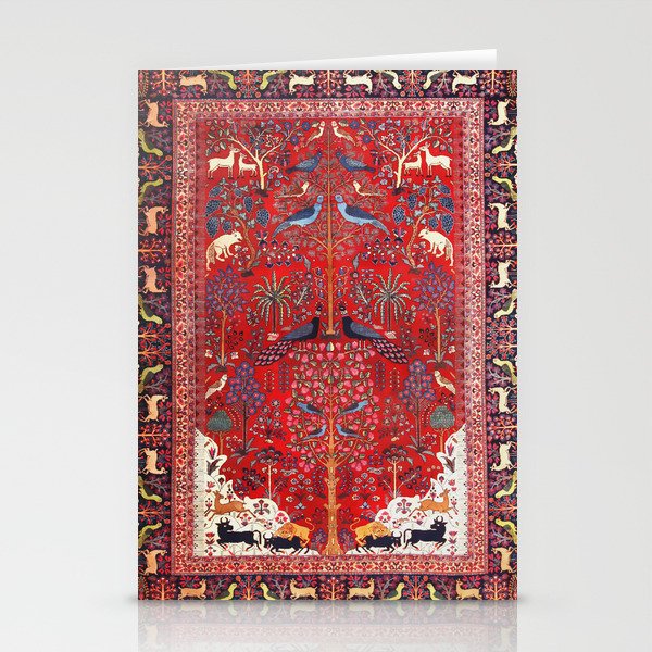 Tree of Life Beautiful Flower Garden Persian Khorassan Rug Print Stationery Card Gallery Image 2
