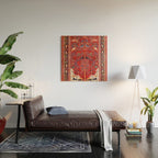 Tree of Life Beautiful Flower Garden Persian Khorassan Rug Print Wood Wall Art Gallery Image 2