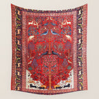Tree of Life Beautiful Flower Garden Persian Khorassan Rug Print Wall Tapestry Gallery Image 4