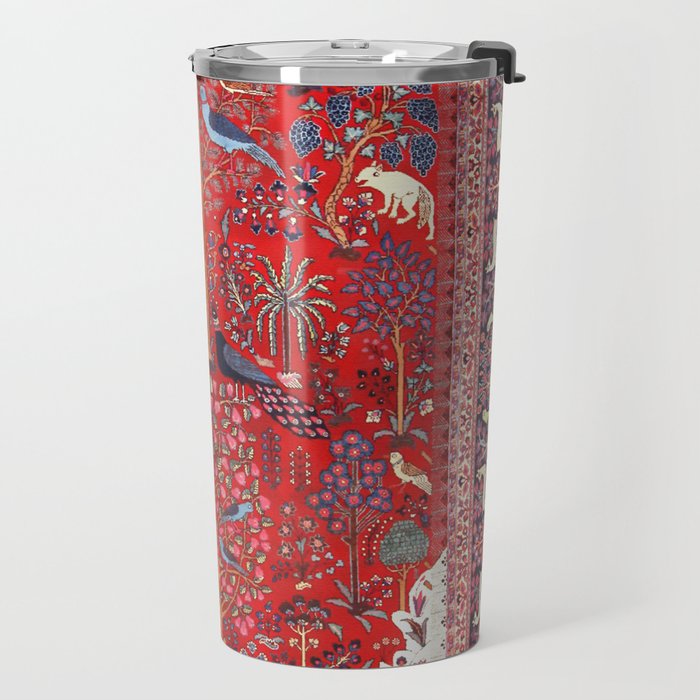 Tree of Life Beautiful Flower Garden Persian Khorassan Rug Print Travel Mug Gallery Image 2