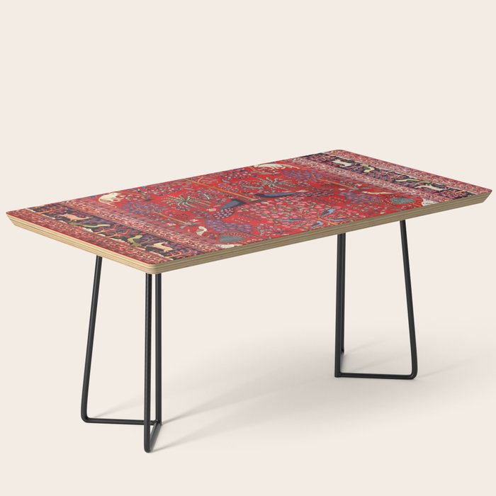Tree of Life Beautiful Flower Garden Persian Khorassan Rug Print Coffee Table Gallery Image 1