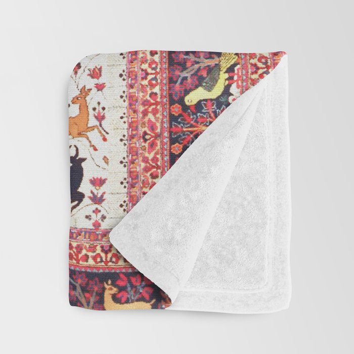 Tree of Life Beautiful Flower Garden Persian Khorassan Rug Print Throw Blanket Gallery Image 3