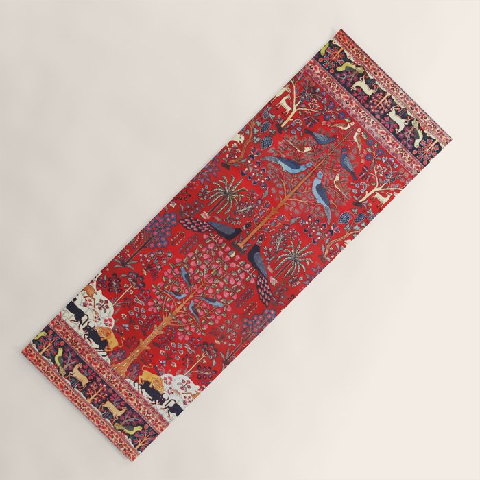 Tree of Life Beautiful Flower Garden Persian Khorassan Rug Print Yoga Mat Gallery Image 1