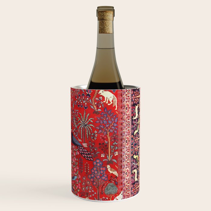 Tree of Life Beautiful Flower Garden Persian Khorassan Rug Print Wine Chiller Gallery Image 3