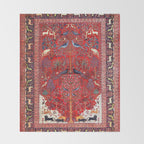Tree of Life Beautiful Flower Garden Persian Khorassan Rug Print Throw Blanket Gallery Image 2