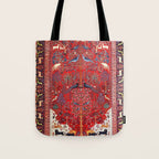 Tree of Life Beautiful Flower Garden Persian Khorassan Rug Print Tote Bag Gallery Image 1