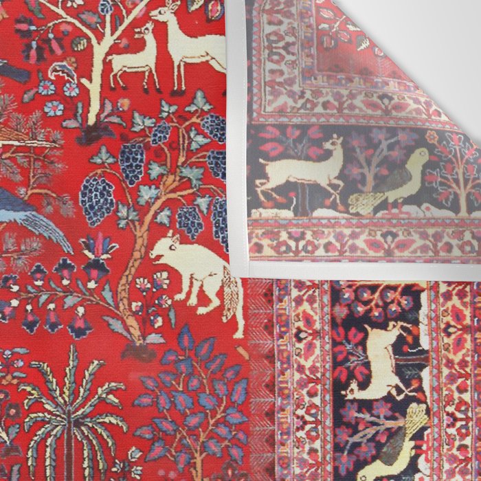 Tree of Life Beautiful Flower Garden Persian Khorassan Rug Print Wall Tapestry Gallery Image 3