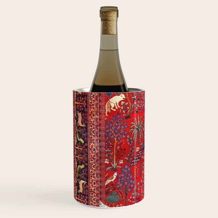 Tree of Life Beautiful Flower Garden Persian Khorassan Rug Print Wine Chiller Gallery Image 2