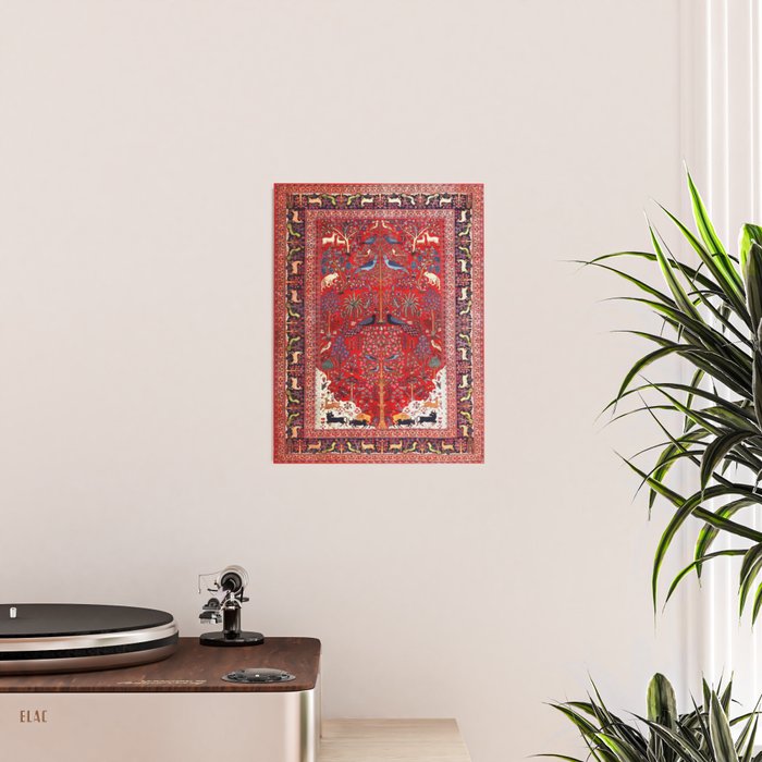 Tree of Life Beautiful Flower Garden Persian Khorassan Rug Print Poster Gallery Image 2