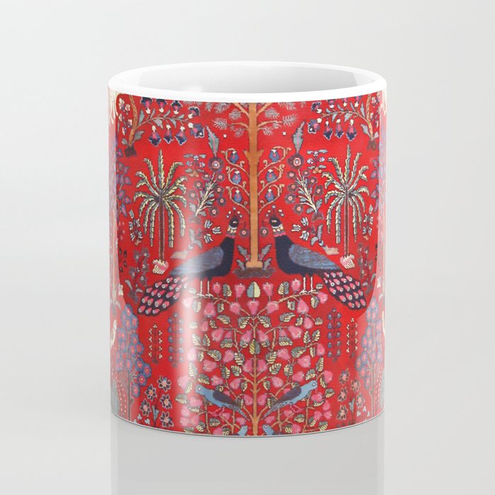 Tree of Life Beautiful Flower Garden Persian Khorassan Rug Print Coffee Mug Gallery Image 4