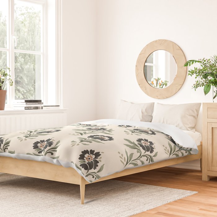Elegant Vintage Floral Pattern Duvet Cover Gallery Image 2
