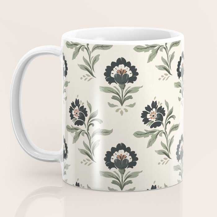Elegant Vintage Floral Pattern Coffee Mug Gallery Image 3