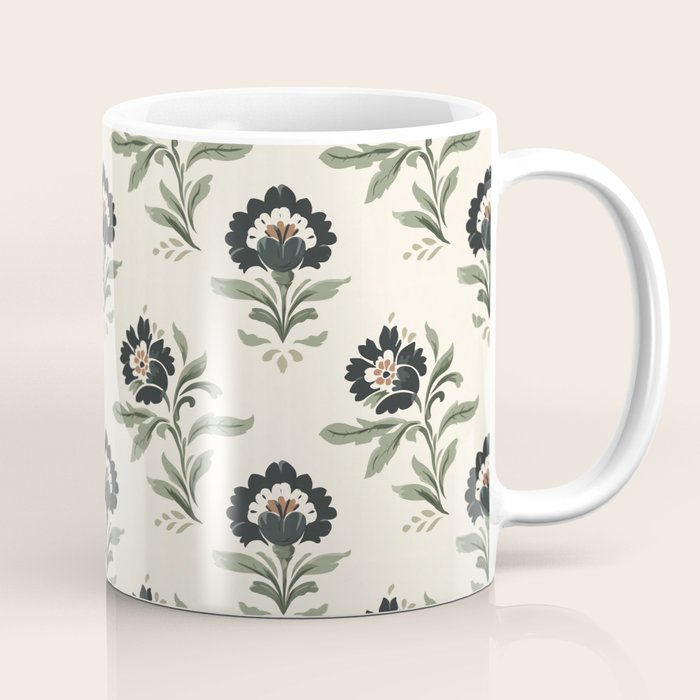 Elegant Vintage Floral Pattern Coffee Mug Gallery Image 1