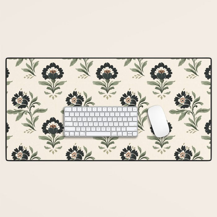 Elegant Vintage Floral Pattern Desk Mat Gallery Image 1