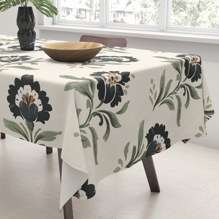 Elegant Vintage Floral Pattern Tablecloth Gallery Image 3