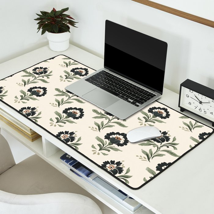 Elegant Vintage Floral Pattern Desk Mat Gallery Image 2