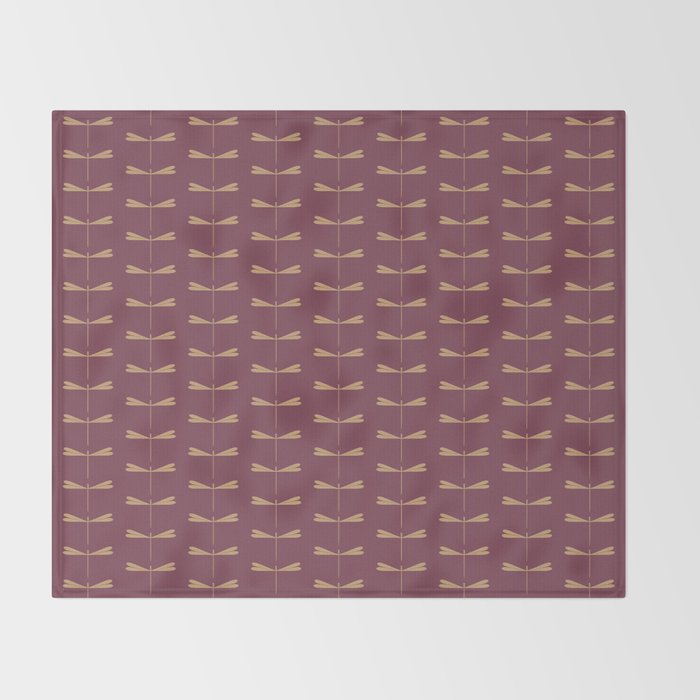 Dragonfly Pattern XIII Mauve Throw Blanket Gallery Image 2