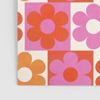 Pink and Orange Retro Daisies Poster Gallery Image 3