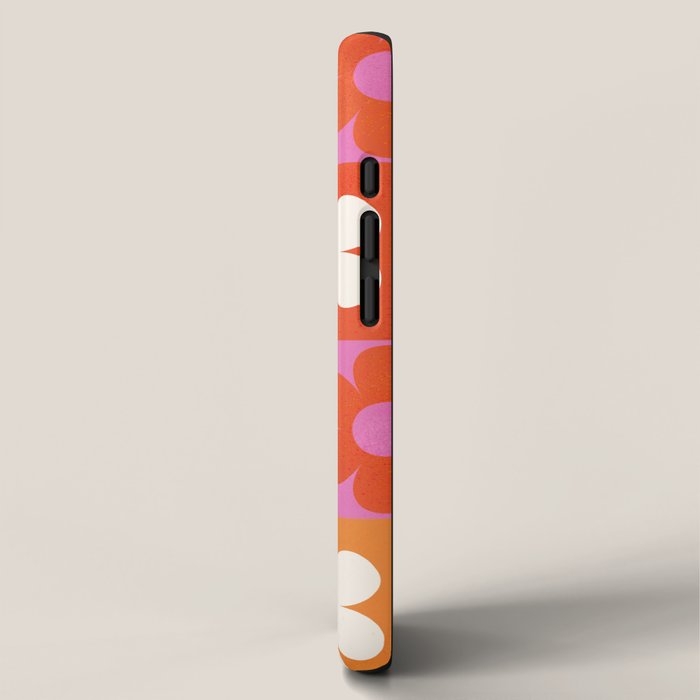 Pink and Orange Retro Daisies iPhone Case Gallery Image 2
