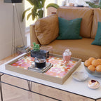 Pink and Orange Retro Daisies Serving Tray Gallery Image 2