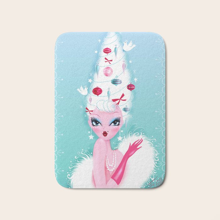 Christmas Coiffure Bath Mat Gallery Image 1