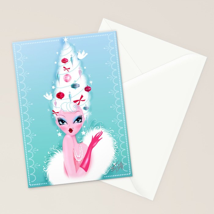 Christmas Coiffure Stationery Card Gallery Image 2