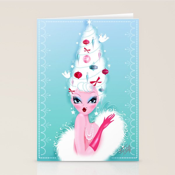 Christmas Coiffure Stationery Card Gallery Image 1