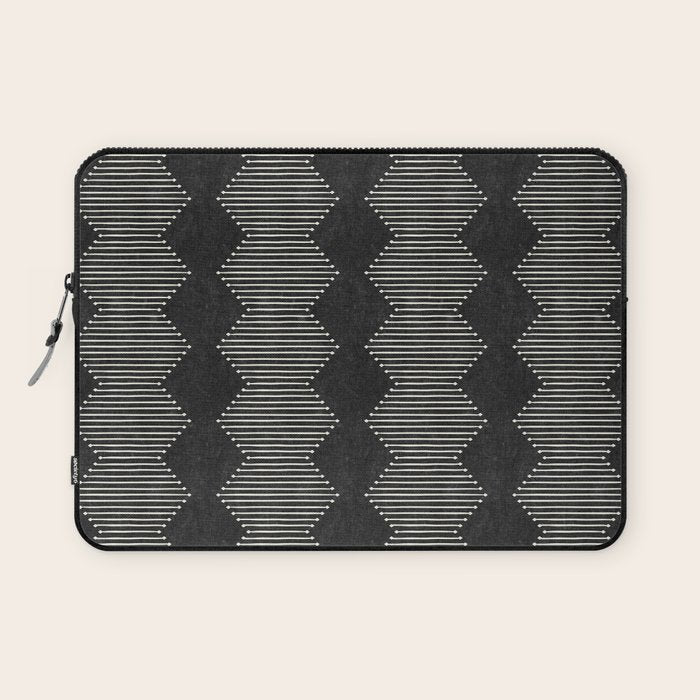 mudcloth diamonds - onyx Laptop Sleeve Gallery Image 1