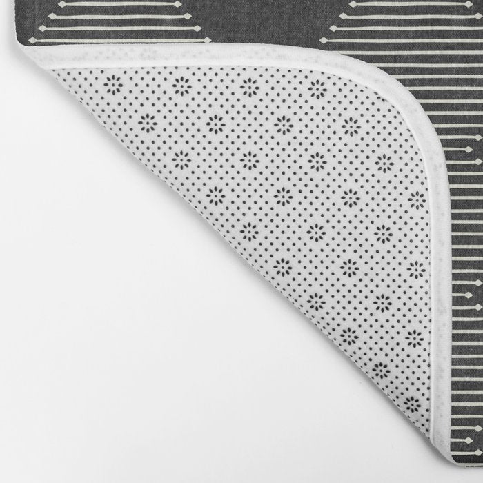 mudcloth diamonds - onyx Bath Mat Gallery Image 2