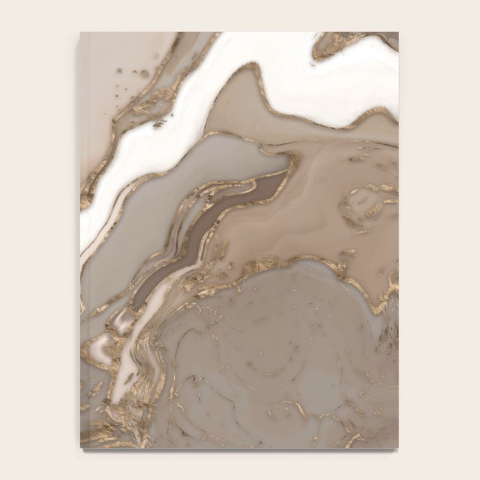 Taupe marble and gold abstract Notebook Gallery Image 4