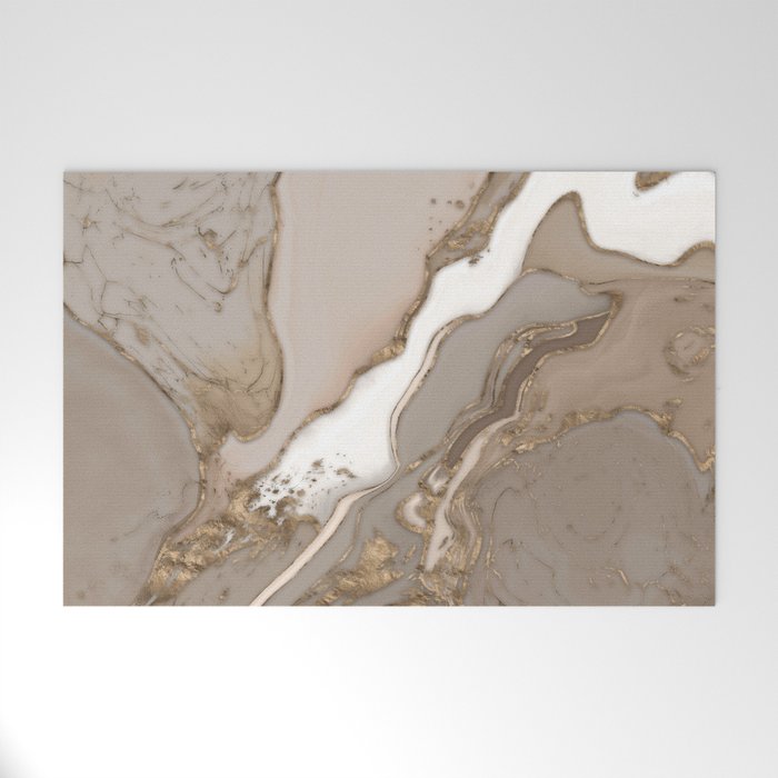 Taupe marble and gold abstract Welcome Mat Gallery Image 1