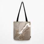 Taupe marble and gold abstract Tote Bag Gallery Image 2