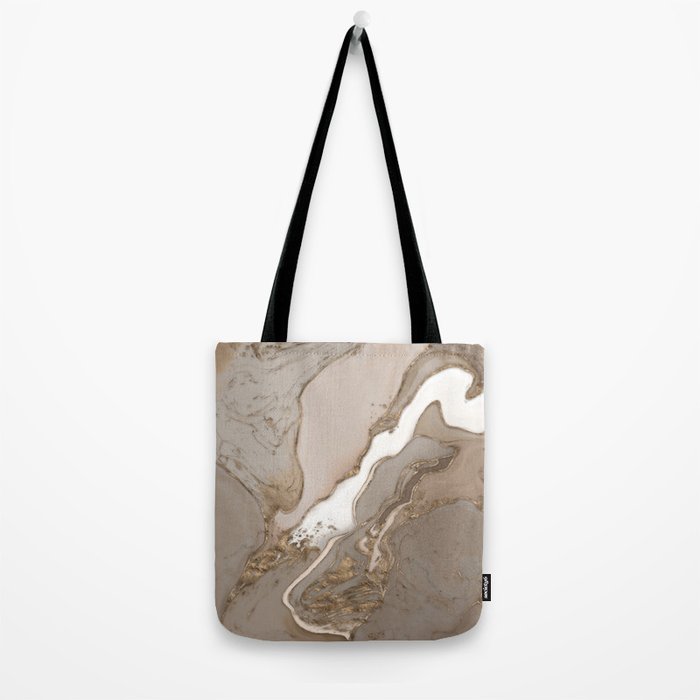 Taupe marble and gold abstract Tote Bag Gallery Image 2